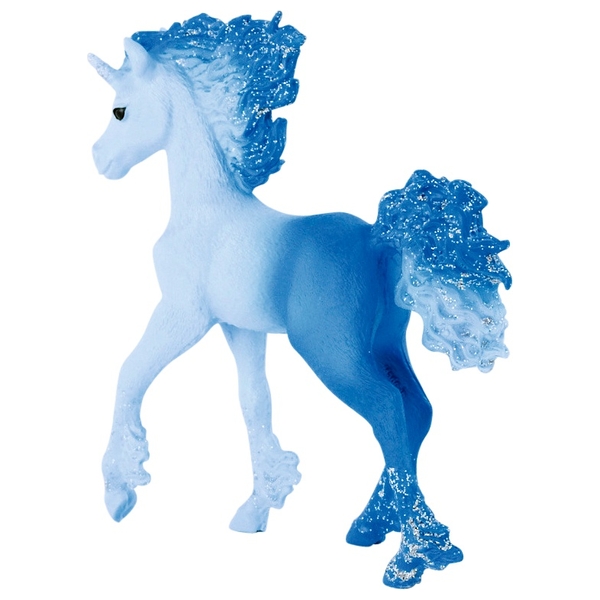 Figurine Schleich Poulain Licorne De Feu Et D'Eau - Bayala Bleue Avec Strass