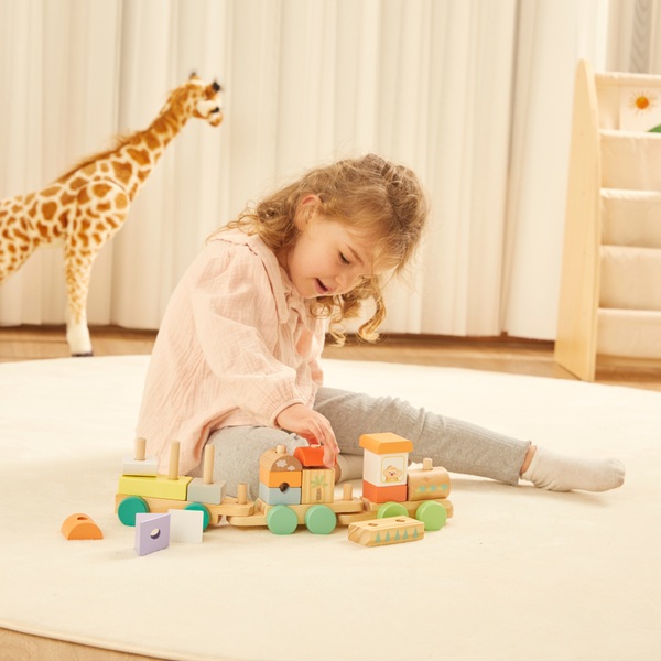 Squirrel Play Safari Wooden Stack 'n' Go Train set Smyths Toys UK