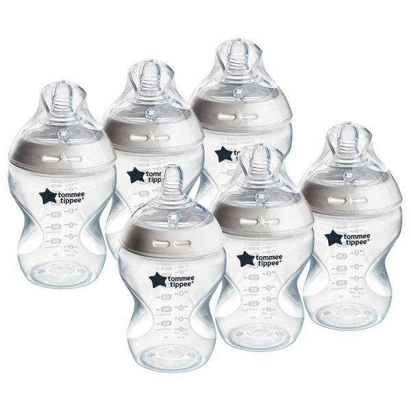 Tommee Tippee Closer to Nature Anti-Colic Baby Bottle 260ml Slow-Flow Teat  6 Pack