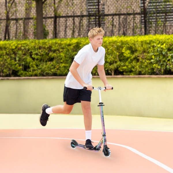 Globber Scooter Folding FLOW ELEMENT LIGHTS Neochrome | Smyths Toys UK