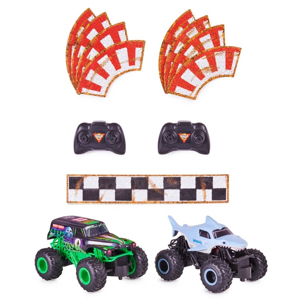 Monster Jam Grave Digger Vs. Megalodon Racing Rivals Remote Control