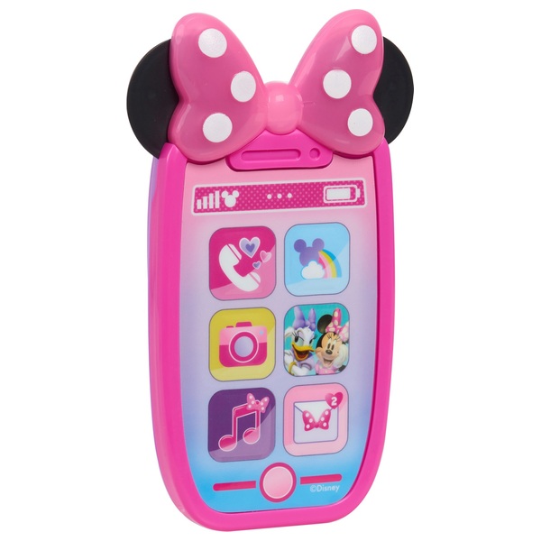 Minnie Mouse Jouet téléphone pour filles – Ensemble avec téléphone portable  Minnie Mouse jouet avec boutons sonores, marque-page et autocollants
