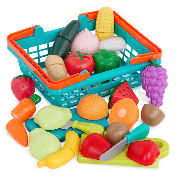 Farmers' Market Produce Basket Fabric Fastener Food Playset Smyths
