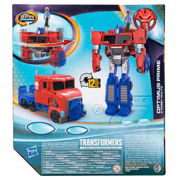 Transformers: Earthspark Spin Changer Optimus Prime & Robby Malto 