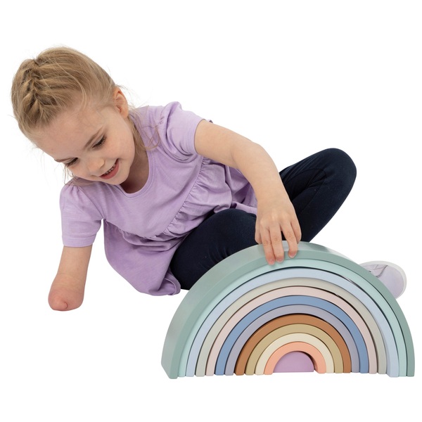 Squirrel Play Pastel Wooden Rainbow Stackers | Smyths Toys UK
