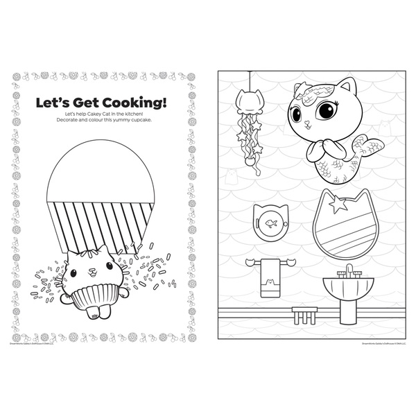 Gabby's Dollhouse Colouring Pages Book Jumbo Smyths Toys UK