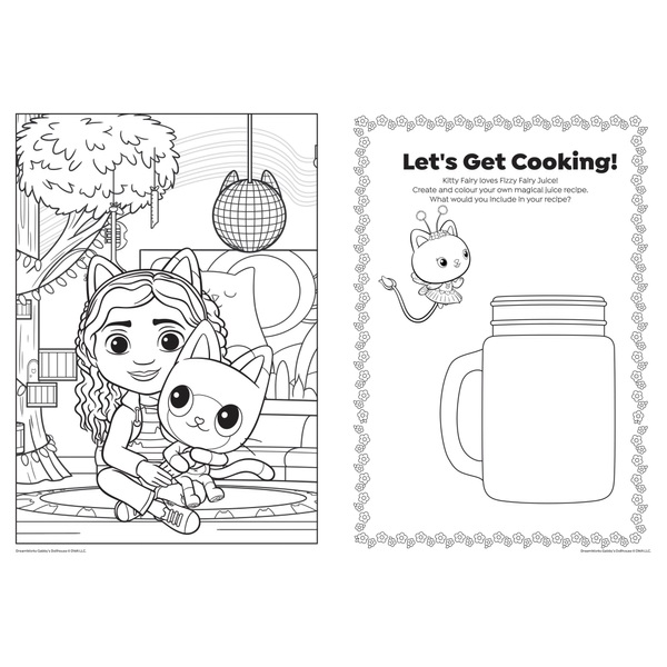 Gabby's Dollhouse Colouring Pages Book Jumbo Smyths Toys UK
