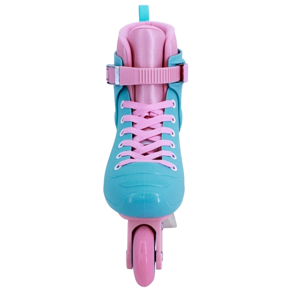 DF06 Chaussures de marche Patins à roulettes rétractables à quatre roues,  Taille: 39 (Bleu clair rose)