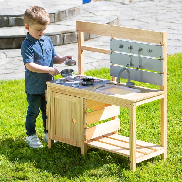 Wooden Mud Kitchen with accessories Smyths Toys UK