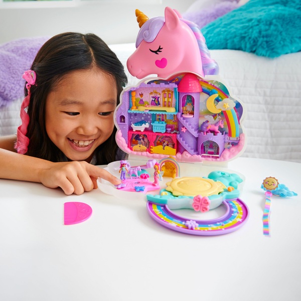 Polly Pocket Rainbow Unicorn Salon Playset Smyths Toys UK