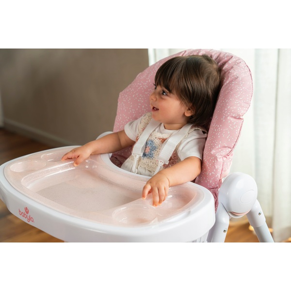 Babylo Hi Lo High Chair Pink Speckle Smyths Toys UK