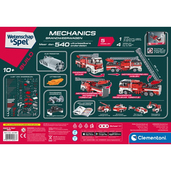 Clementoni Wetenschap & Spel Mechanics Brandweerwagen Set | Smyths Toys ...