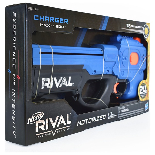 NERF Rival Charger MXX 1200 Blaster Blue | Smyths Toys UK