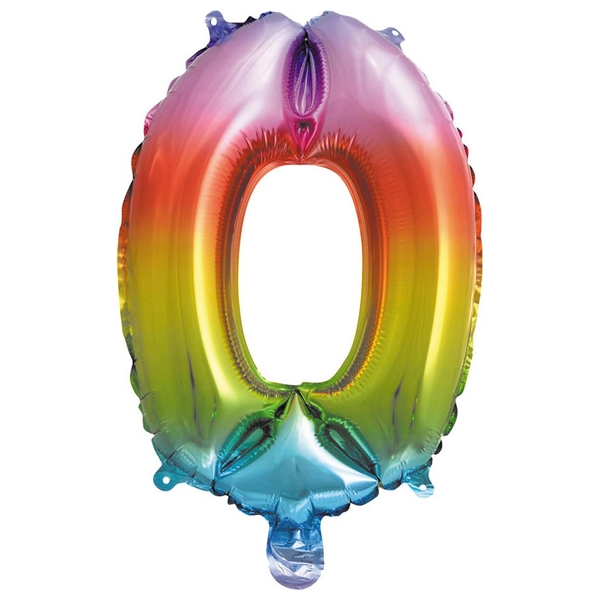 Folienballon Regenbogen Zahl 5 – 13 Cm – Für Torten & Geburtstagsdeko