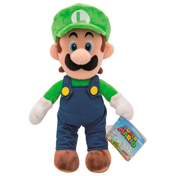 Super Mario Bros - Peluche Luigi Casquette Bleu - 37cm - Qualité Super Soft