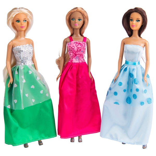 Fashion Doll 3 Pack with Dresses Smyths Toys UK