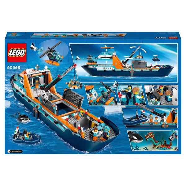 LEGO City 60368 Arctic Explorer Ship Big Floating Boat Toy | Smyths Toys UK