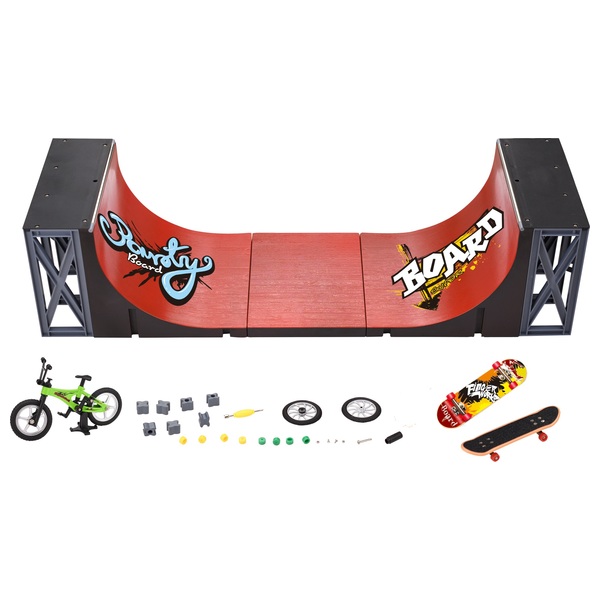 Rampes de Skatepark, Mini Finger Skateboard Playset Jeu de Skate