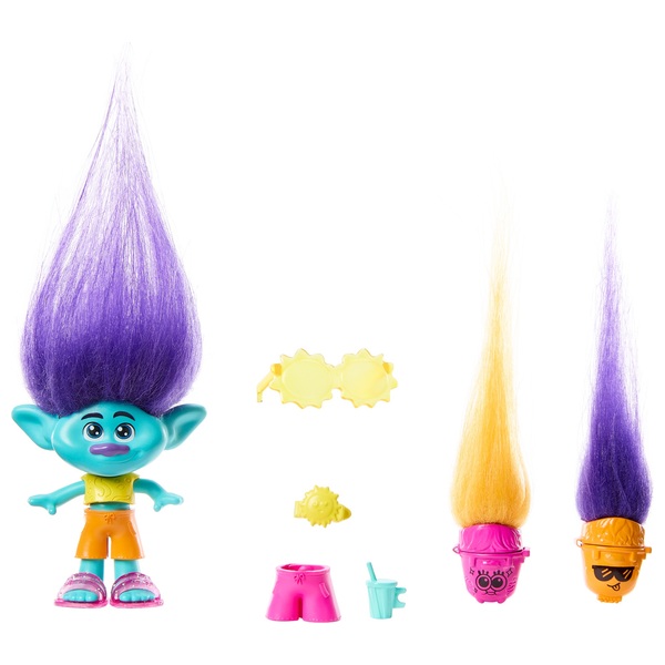 Trolls 3 Band Together Hair Pops Branch Small 10cm Doll | Smyths Toys UK