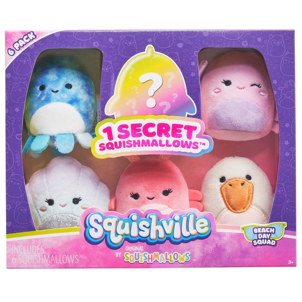 Squishville by Original Squishmallows Beach Day Squad Plush 6 Pack ...