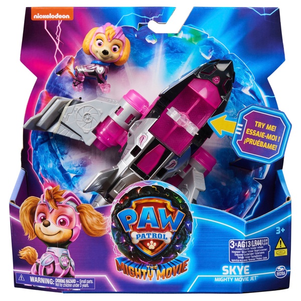 PAW Patrol: The Mighty Movie Skye's Mighty Movie Jet Toy | Smyths Toys ...