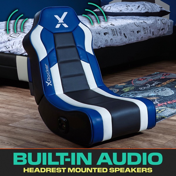 X Rocker Orbit eSports 2.0 Audio Floor Rocker Gaming Chair - Blue ...