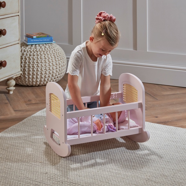 Dimples Wooden Rattan Doll Cradle | Smyths Toys UK