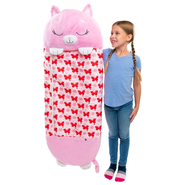Happy Nappers Pink Kitty 2in1 Large Plush Sleeping Bag Smyths Toys UK