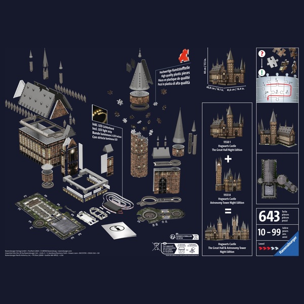 Ravensburger Puzzle - 3D Puzzle - Harry Potter - Hogwarts Great Hall Night  Edition - Playpolis