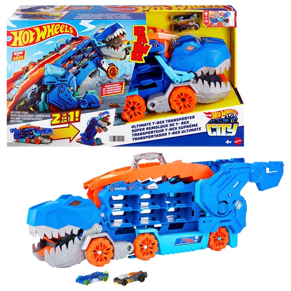 Hot Wheels - Mega Transporteur T-Rex - Petite Voiture - 3 ans et +, HNG50