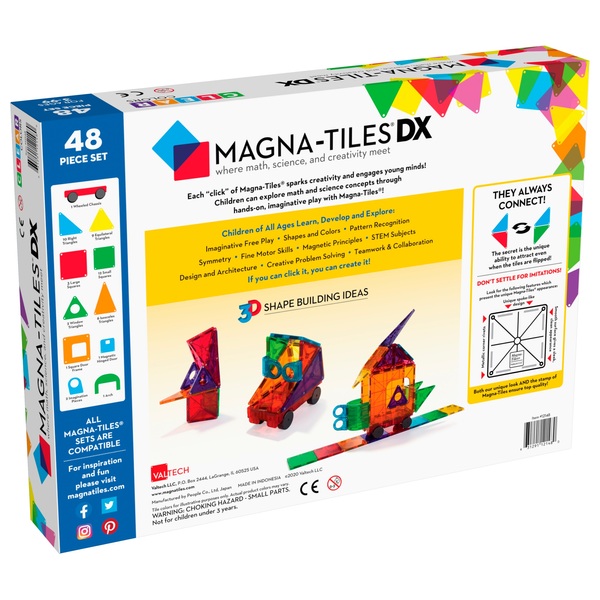 Magna Tiles Clear Colours 48 Magnetic Piece Deluxe Set Smyths Toys   225188 6 