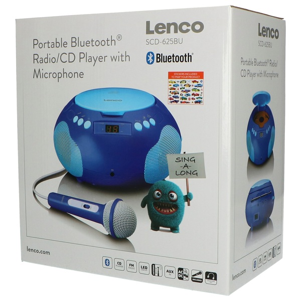 Lenco SCD24 - CD-speler voor kinderen - CD-radio - Stereo-installatie - Boombox - FM-radiotuner - Titelgeheugen - 2 x 1,5 W RMS-vermogen - Werkt op netstroom en batterij - Lichtgroen