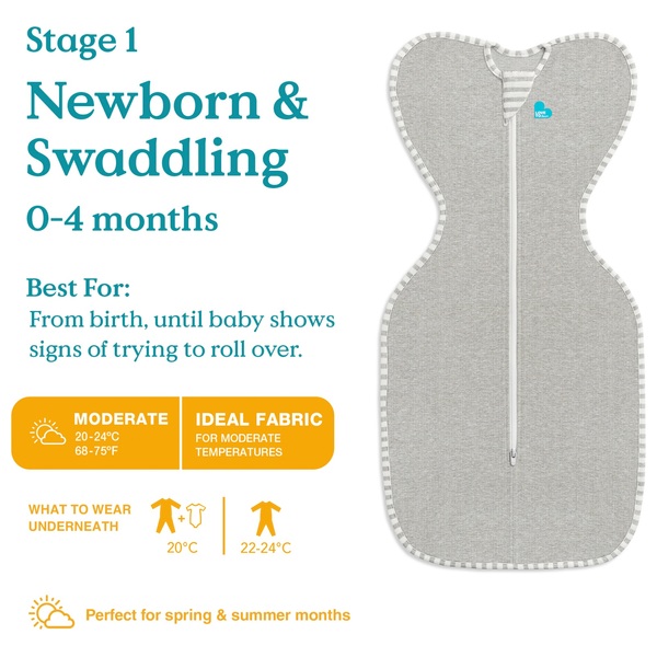 Love To Dream Swaddle Up Newborn Cotton Baby Sleeping Bag Grey Smyths