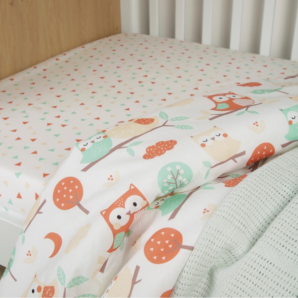 CuddleCo Sleepy Owl 4 Piece Cot Bed Bedding Set Smyths Toys UK