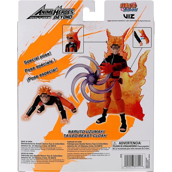 Amazon.com: Bandai Anime Heroes Uzumaki Naruto Toy Action Figure Toy Bundle  with 2 My Outlet Mall Stickers : Toys & Games