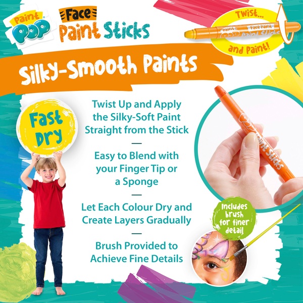 Paint Pop 12 Face Paint Sticks Smyths Toys UK