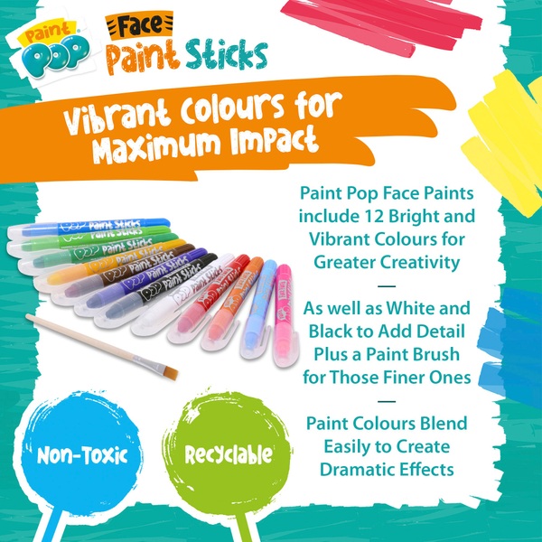 Paint Pop 12 Face Paint Sticks Smyths Toys UK