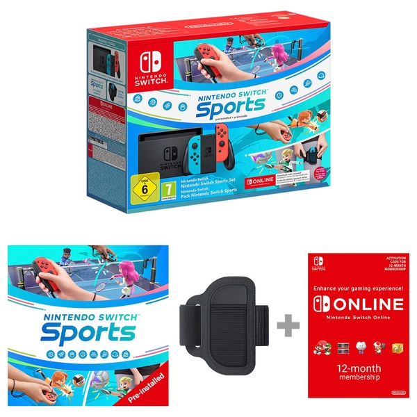 Nintendo Switch OLED (Blue / Red Neon) + 3 Games + Joy Con Set