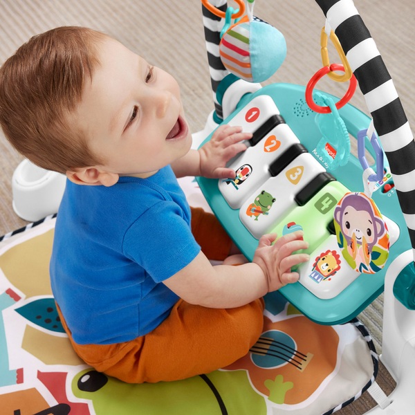 Fisher-Price Glow and Grow Kick & Play Piano Gym Blue | Smyths Toys UK