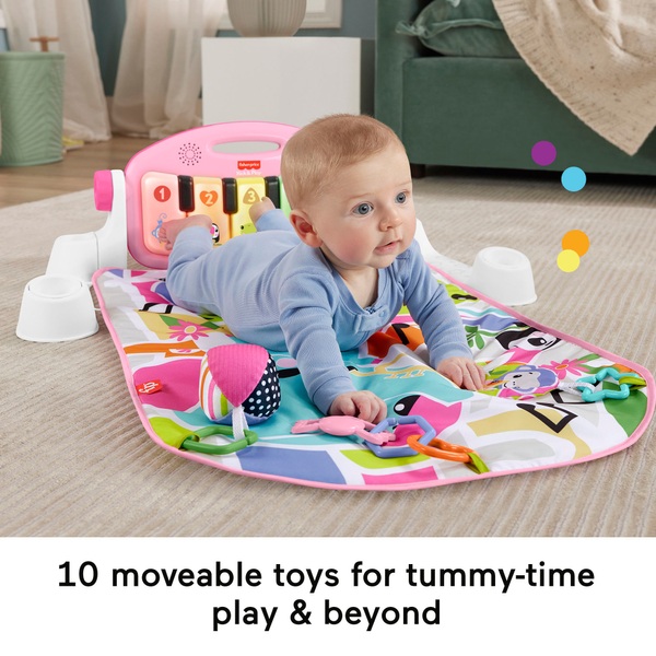 Fisher-Price Glow and Grow Kick & Play Piano Gym Pink | Smyths Toys Ireland