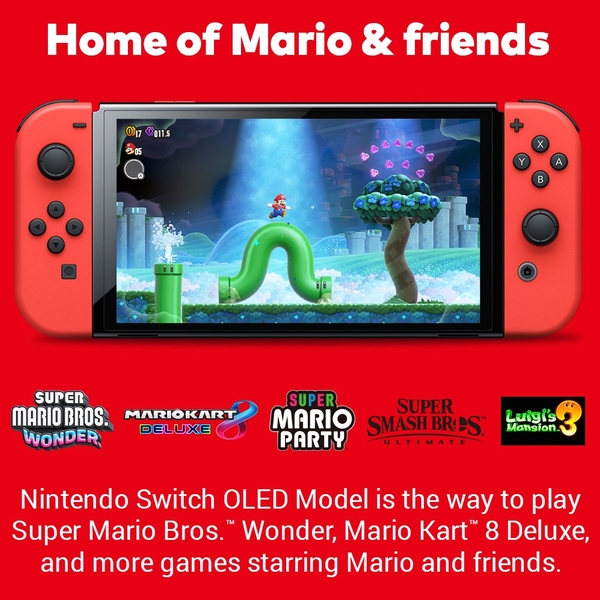 Nintendo Switch OLED Mario Red Edition | Smyths Toys UK