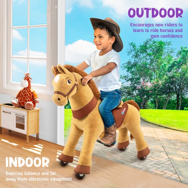 PonyCycle Brown Horse Ride On with Brakes | Smyths Toys UK