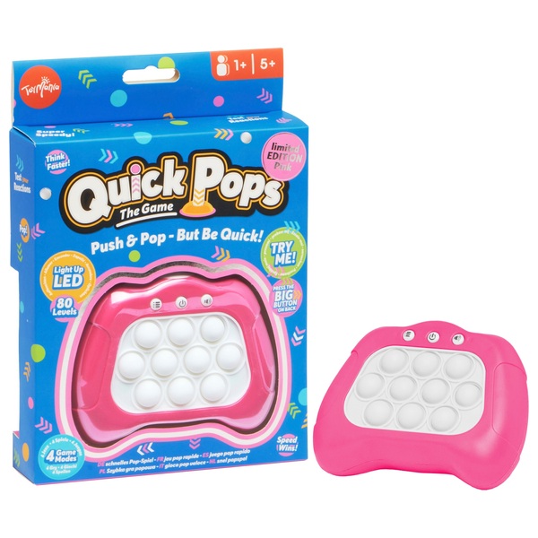 Toy Mania Quick Pops Electronic Push & Pop Fidget Game - Pink Edition