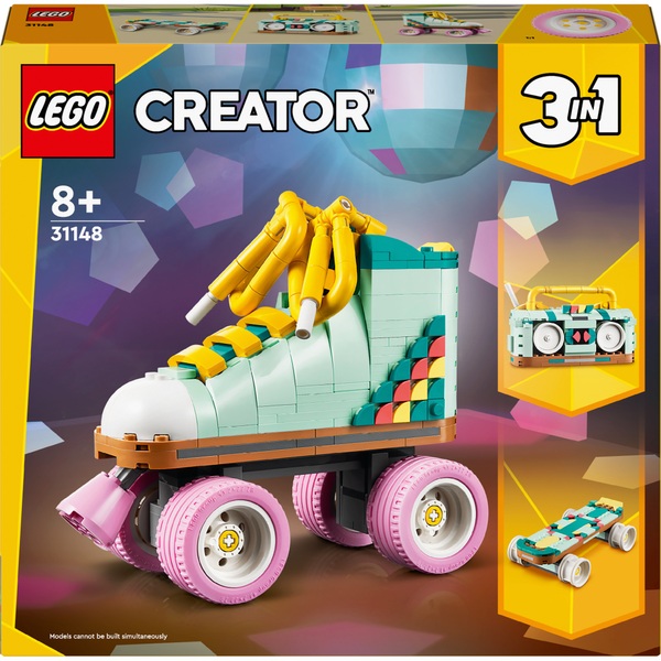 LEGO Creator 31148 3-in-1 Retro Roller Skate and Toy Skateboard Set