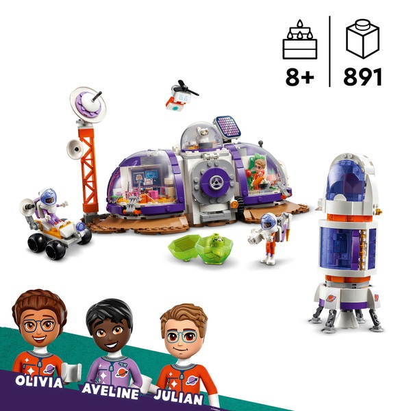 LEGO Friends 42605 Mars Space Base and Rocket Spaceship Toy Set ...