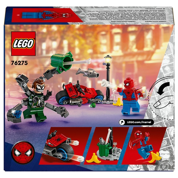LEGO Marvel 76275 Motorcycle Chase: Spider-Man vs. Doc Ock Set | Smyths ...