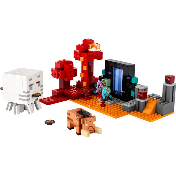 LEGO Minecraft 21255 The Nether Portal Ambush Toy Set | Smyths Toys UK