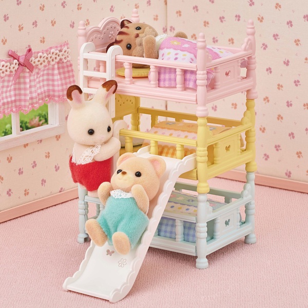 Sylvanian Families Triple Bunk Beds Set Smyths Toys UK