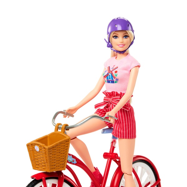 Barbie Pink Passport Holland Doll with Bike | Smyths Toys UK