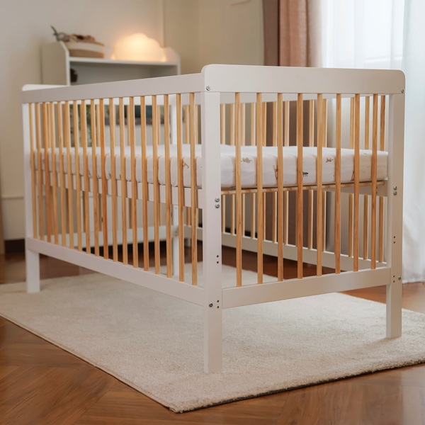 CuddleCo Nola White & Natural Cot Bed Smyths Toys UK